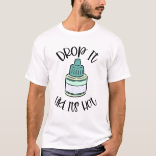 Grappig optometriekoog laat vallen alsof het hete  t-shirt