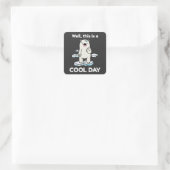 Grappig opwarmen van de aarde Dit is een goede dag Vierkante Sticker (Tas)