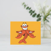 Grappig ORANJE CARTOON LOBSTER glimlachend vrolijk Briefkaart (Staand voorkant)