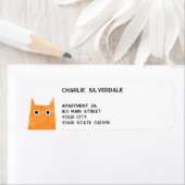 Grappig Oranje Cat Retour Adres Etiket (Insitu)