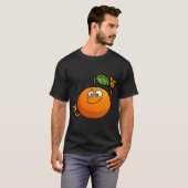 Grappig Oranje Fruit Novelty Design voor Mannen Vr T-shirt (Voorkant volledig)