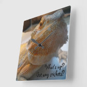 Grappig Oranje gebogen draak Afdrukken sluiten Vierkante Klok (Hoek)