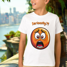 Grappig Oranje Geschokte Emoji Kinderen T-Shirt