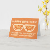 Grappig Oranje Glad, Happy Birthday - GLS Kaart (Gele Bloem)