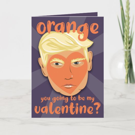 Grappig Oranje Hart Donald Trump | Valentijnsdag Kaart (Voorkant)