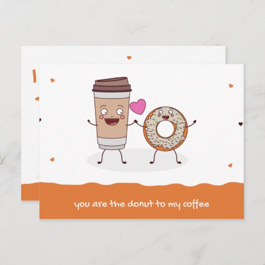 Grappig Oranje illustratie Love Briefkaart (Voorkant / Achterkant)