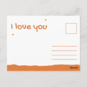 Grappig Oranje illustratie Love Briefkaart (Achterkant)