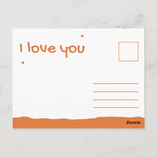 Grappig Oranje illustratie Love Briefkaart (Achterkant)