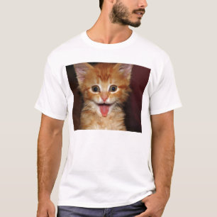 Grappig Oranje kat gezicht T-shirt