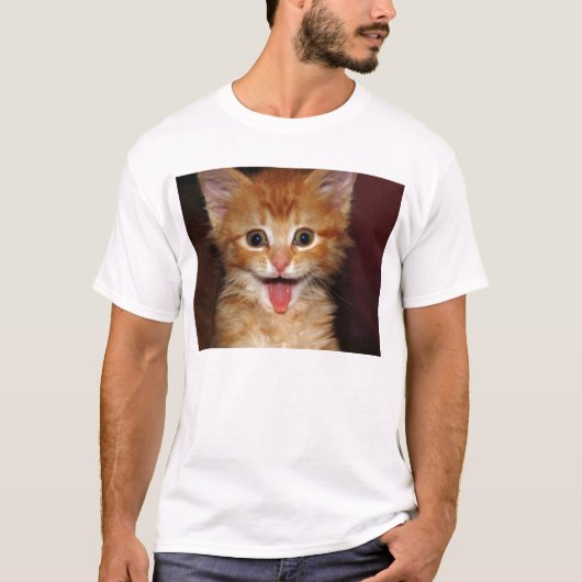 Grappig Oranje kat gezicht T-shirt (Voorkant)