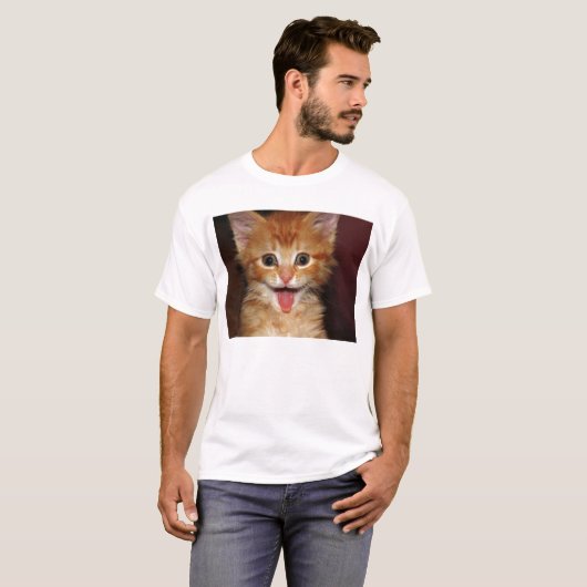 Grappig Oranje kat gezicht T-shirt (Voorkant volledig)