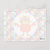 Grappig Oranje monster met heldere kleurenblokken Briefkaart (Achterkant)