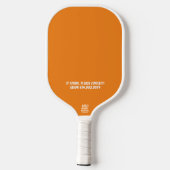 Grappig Oranje Niet in de Keuken Pickleball Paddle (Achterkant)