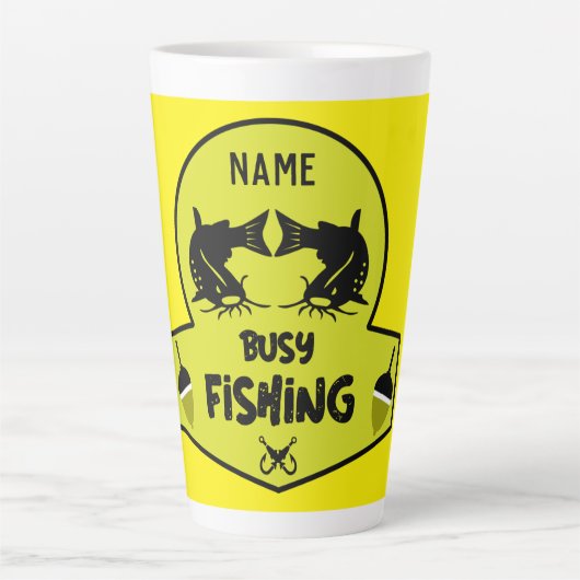 Grappig origineel viscadeautje latte mok (Voorkant)
