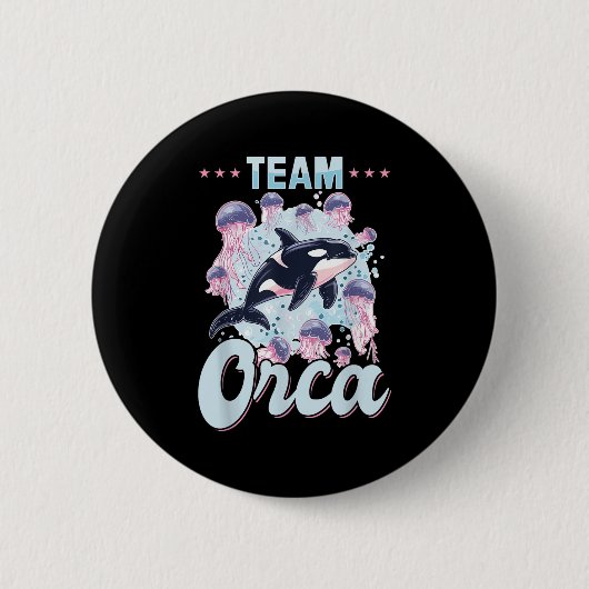 Grappig Orka Dierenteam Orca Ronde Button 5,7 Cm (Voorkant)