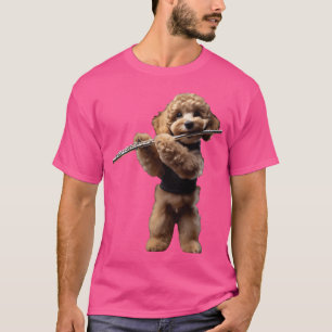 Grappig orkest muzikant fluitist doedel hond spele t-shirt