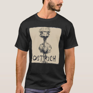 Grappig Ostrich Gezicht voor Volwassenen en Kinder T-shirt