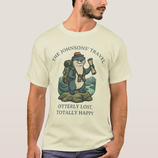 Grappig Otter Avontuur Reizen T-Shirt - Aangepast (Voorkant)