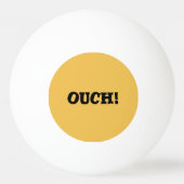 Grappig "ouch!" Oranje en gele pingpongbal (Achterkant)