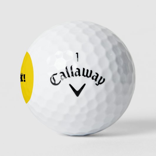 Grappig "ouch!" Yellow Typography Text Design Golfballen (Logo)