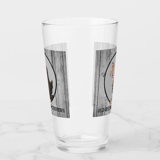 Grappig oud Buzzard's Tavern bierglas Glas (Links)