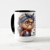 Grappig oud dame citaat mok (Voorkant links)