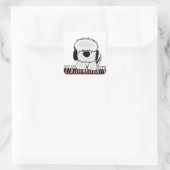 Grappig oud Engels herdershond spelen toetsenbord Vierkante Sticker (Tas)