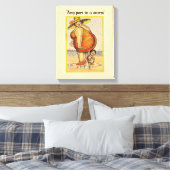 Grappig Oud Koppel op het Strand Onregelmatigheid Canvas Afdruk (Insitu (Slaapkamer))