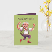 Grappig oud man Bericht toevoegen Kaart (Gele Bloem)