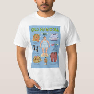Grappig oud Man Doll T-shirt