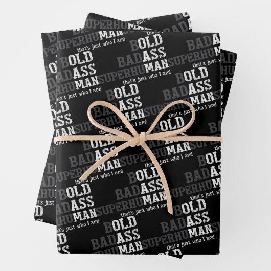 Grappig Oud Man Gezegde Gag Gift Vader Vaderdag Inpakpapier Vel (In situ)