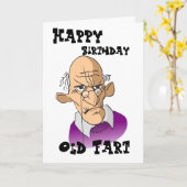 Grappig oud Man - Happy Birthday Old Fart Kaart (Gele Bloem)