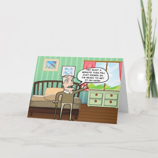 Grappig oud Man klaar om het te Valentijnsdag Feestdagen Kaart (Voorkant)