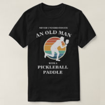 Grappig Oud Man Pickleball Paddle Player Retro