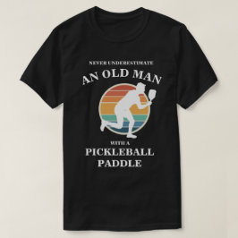 Grappig Oud Man Pickleball Paddle Player Retro T-shirt