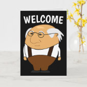 GRAPPIG OUD MAN VERJAARDAG OVER DE HEUVEL GROET KAART (Gele Bloem)