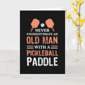 Grappig Oud Mannen Pickleball Paddle Geschenk Kaart (Gele Bloem)