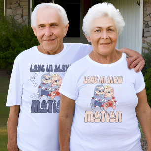 Grappig oud paar grootouder matching Jubileum T-shirt