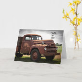 Grappig oud roestig truck oud timer verjaardag kaart (Gele Bloem)