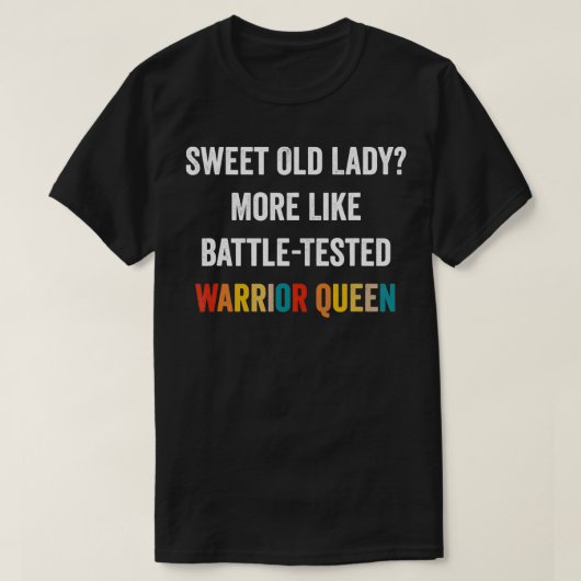 Grappig, oude dame meer als BattleTsted Warrio T-shirt (Design voorkant)