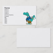 grappig oude dinosaurustekenfilm visitekaartje (Voorkant / Achterkant)