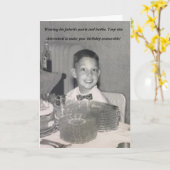 Grappig oude foto-verjaardagskaart met bowtie en p kaart (Gele Bloem)