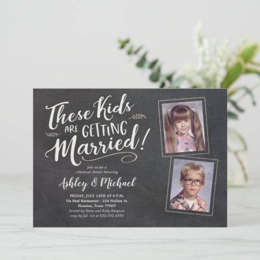 Grappig oude foto's repetitie van het avondeten kaart (Staand voorkant)