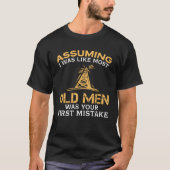Grappig oude Mannen die van Ham Radio houden T-shirt (Voorkant)