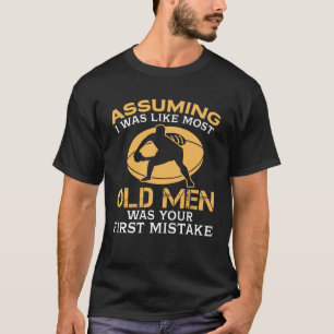 Grappig oude Mannen die van Rugby houden T-shirt