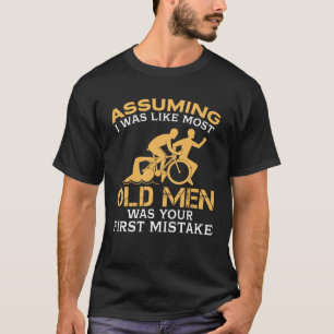 Grappig oude Mannen die van Triathlon houden T-shirt