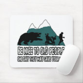 Grappig oude mensen muismat (Met muis)