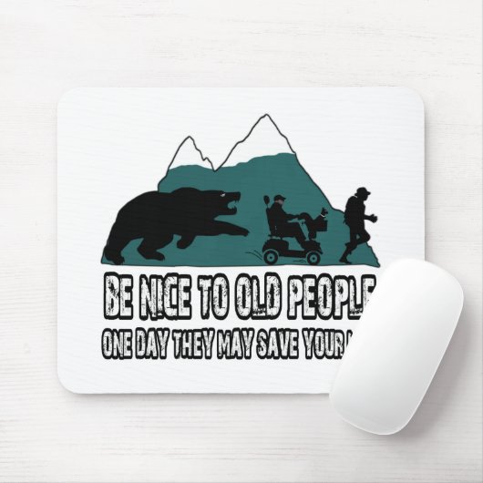 Grappig oude mensen muismat (Met muis)