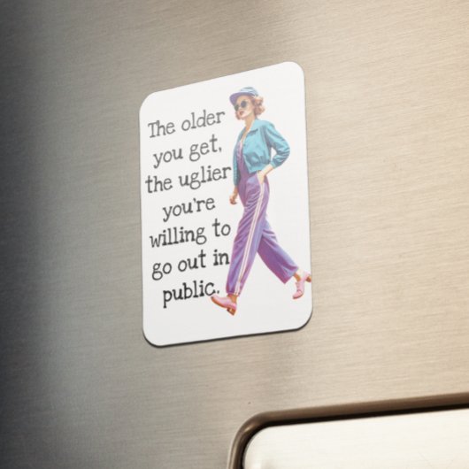 Grappig ouder je krijgt sarcastische retro huisvro magneet