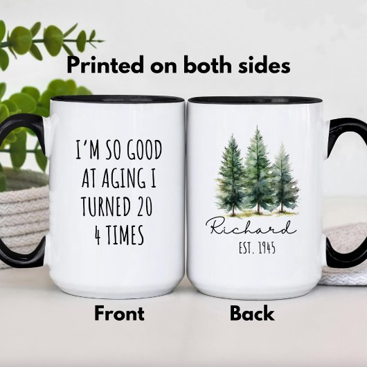 Grappig ouder worden Aangepast 80e verjaardagscade Mok